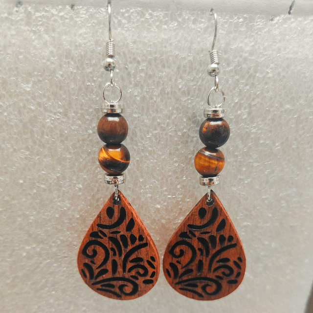 Boucles d'oreilles goutte de chêne 